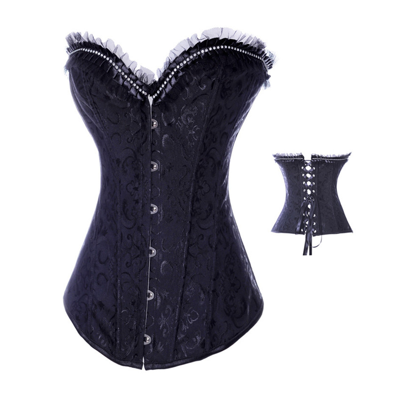 Boning Corset Steel - جديد حجر الراين مشد كامل الصلب