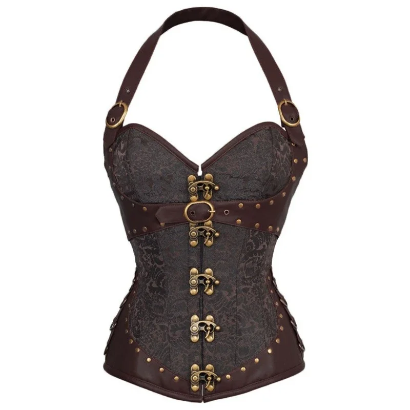 Boning Corset Steel - مشد Steampunk من الفولاذ العلوي كورسيه