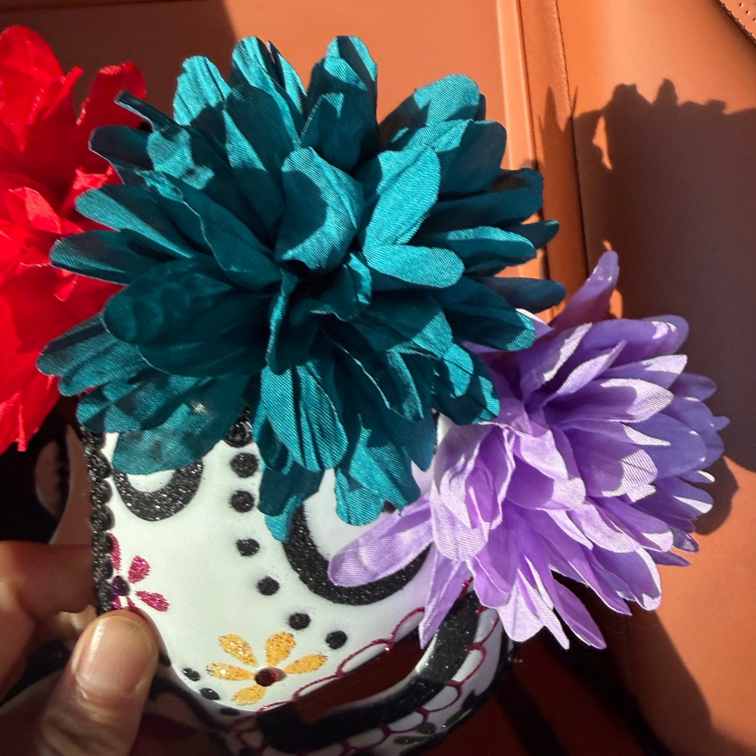 Cosplay Prop Painting - قناع هالوين بتصميم زهور داكنة، قناع