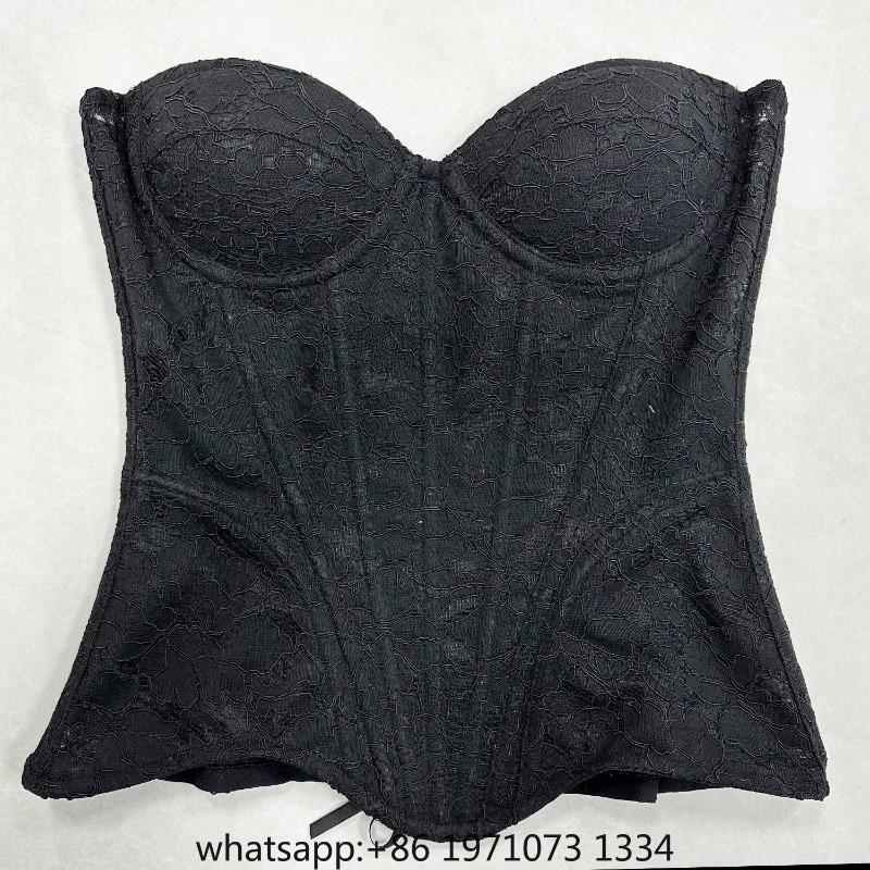 Boning Corset Steel - مشد نسائي فاخر من الدانتيل، بتصميم
