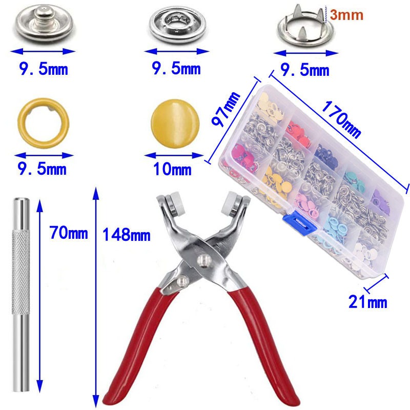 100 مجموعة من كماشات التثبيت ا - مراجعة Snap Fastener Set وسعره