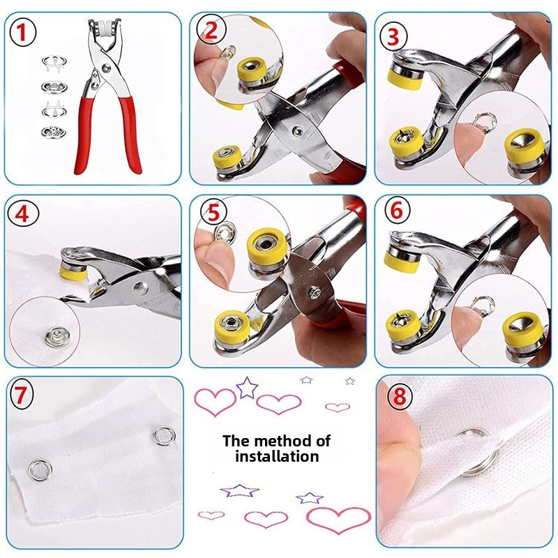 100 مجموعة من كماشات التثبيت ا - مراجعة Snap Fastener Set وسعره