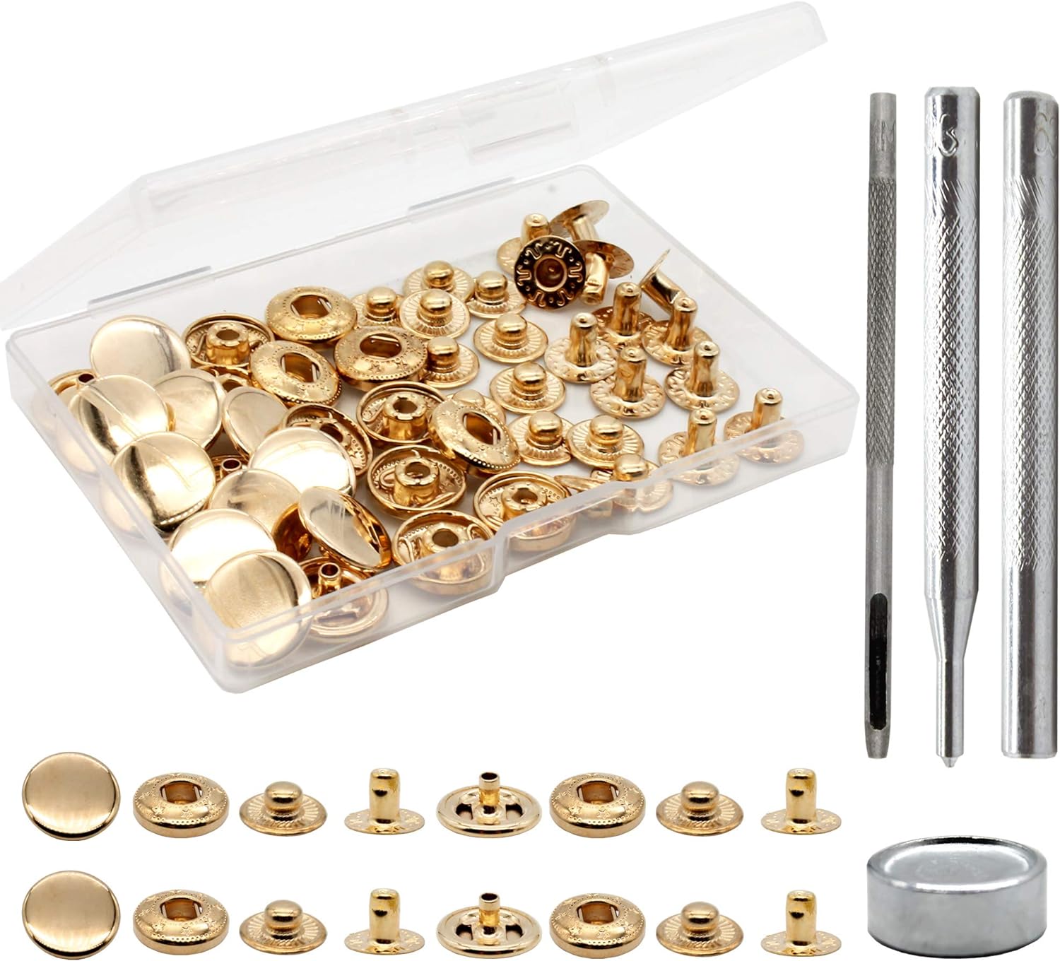12 مجموعة من مشابك الجلد النحا - مراجعة Snap Fastener Set وسعره