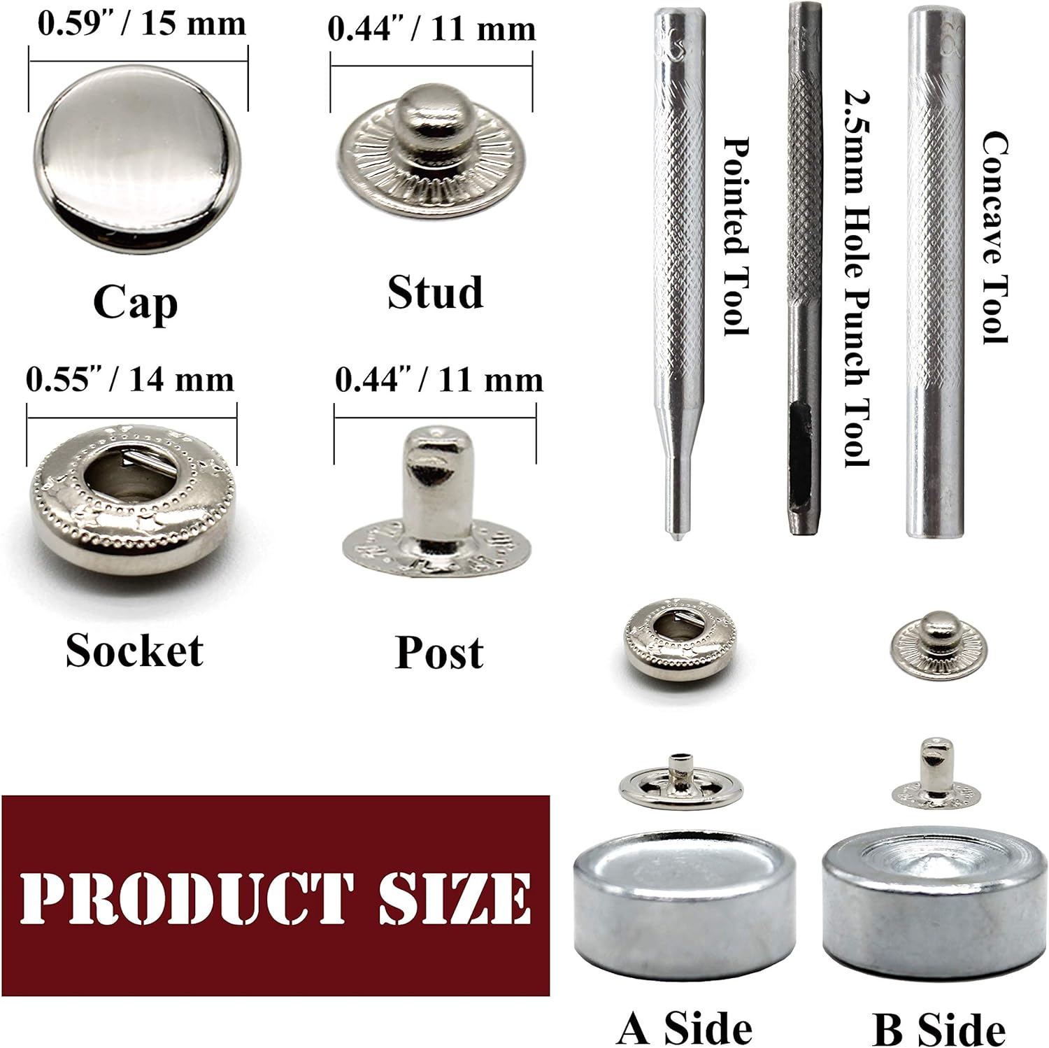 12 مجموعة من مشابك الجلد النحا - مراجعة Snap Fastener Set وسعره