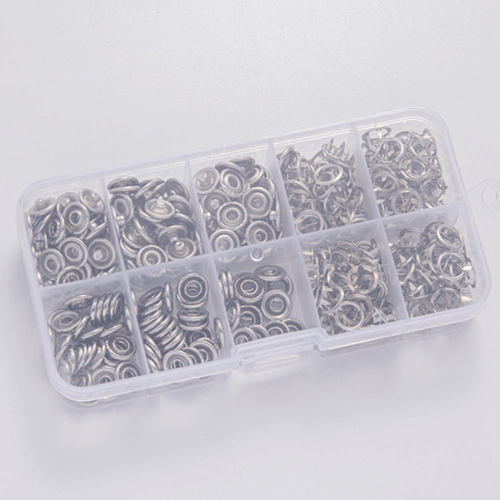 50/100 مجموعة من مشابك الحرف ا - مراجعة Snap Fastener Set وسعره